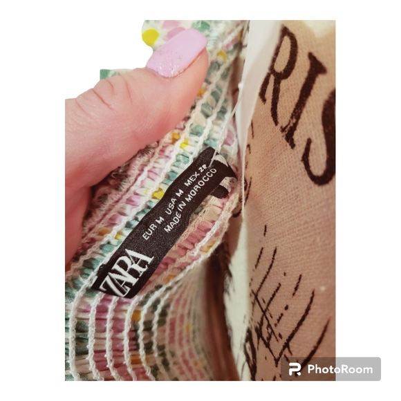 ✨HOST PICK✨NWT ZARA Pink Daisy Ruched Crop Top - Picture 7 of 11